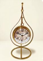 Classic Creative Silent Table Clock Vintage Gold Metal Retro Living Room Desk Clock Alarm Shelf Watch School Home Decor Gift