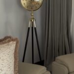 Imported  Double Dial With Moving Gears Tripod Design Clock For Home Decor