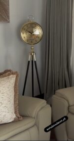 Imported Double Dial With Moving Gears Tripod Design Clock For Home Decor