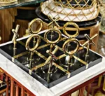 Luxury Gold & Black-White Tic-Tac-Toe Set – Modern Decorative Game Piece - Image 4