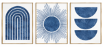 Set Of 3 Abstract Art Blue Design - Image 2